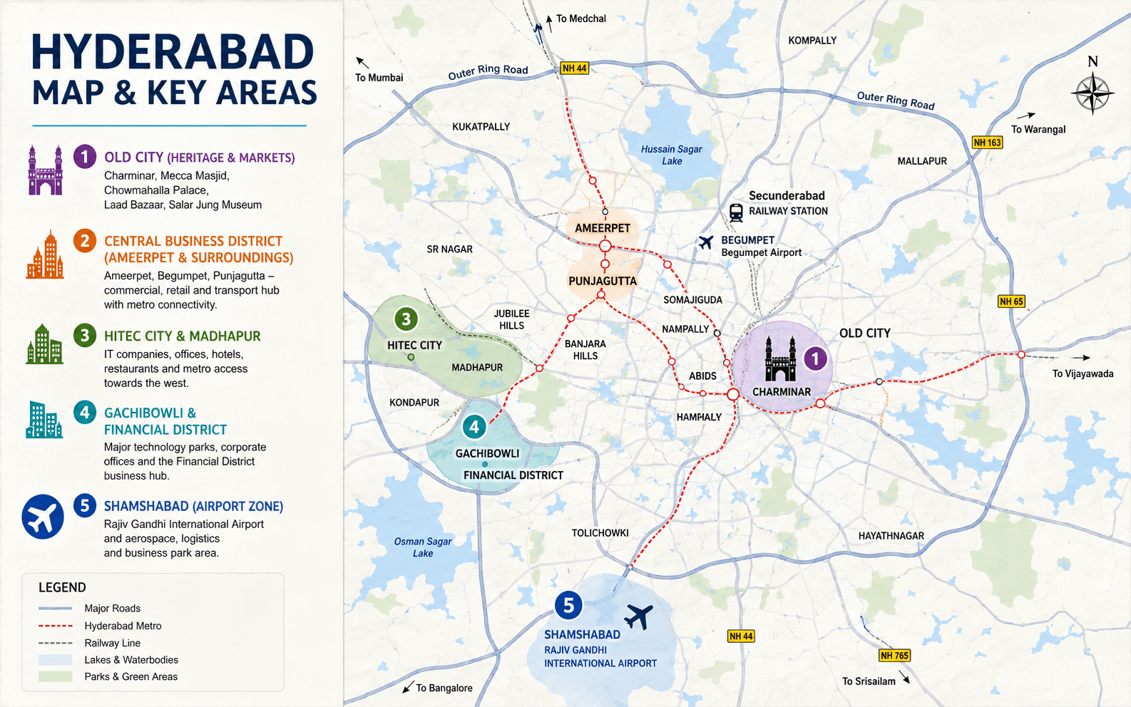 Hyderabad Map & Key Areas